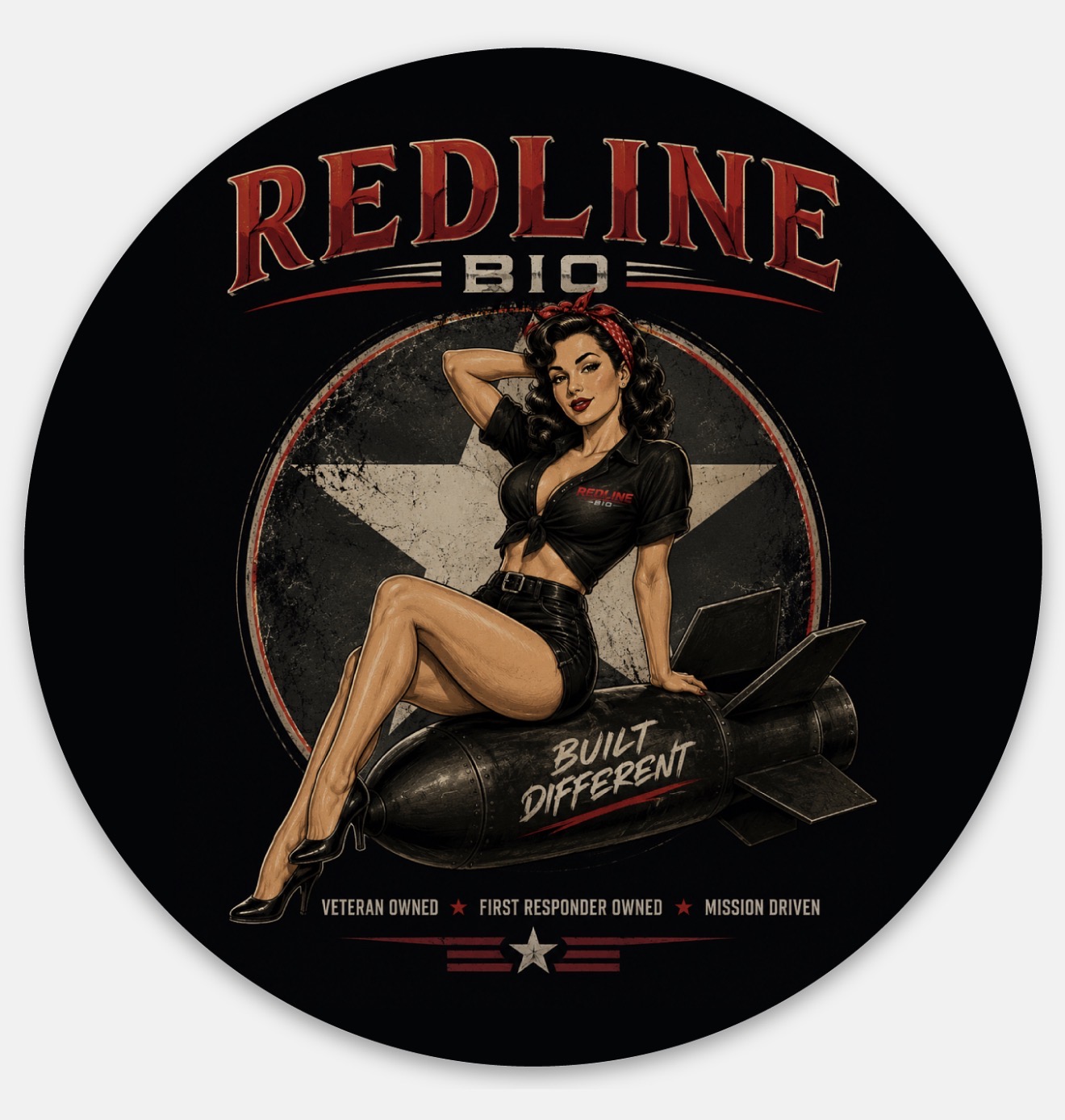 Bombs Away Pin-Up Sticker